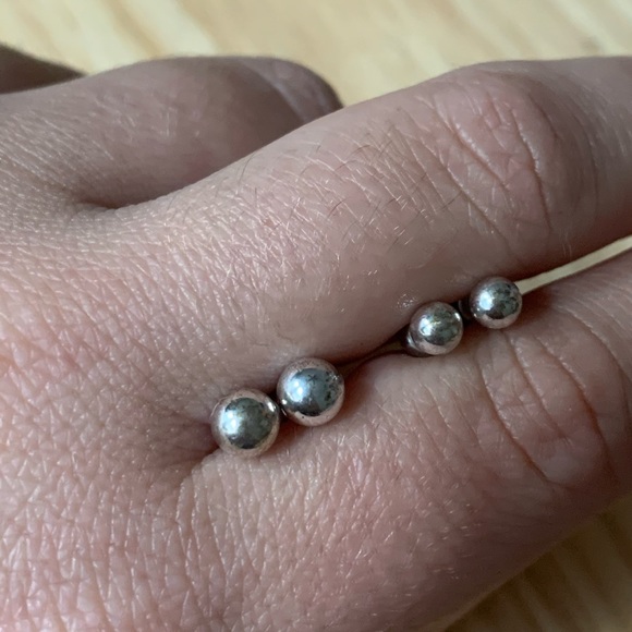 2 Pairs of Matching Silver Ball Stud Earrings - Picture 2 of 6